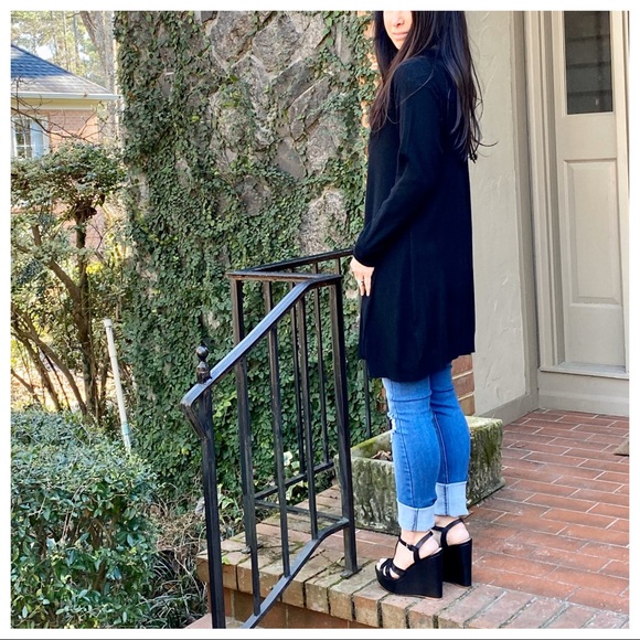 ✨PARIS✨Cashmere blend black soft tunic sweater - Picture 5 of 7